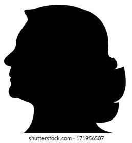lady head silhouette vector 