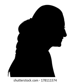 lady head silhouette vector 