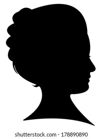 Lady Head Silhouette Vector Stock Vector (Royalty Free) 178890890 ...