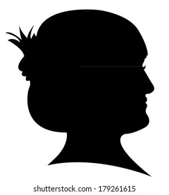 lady head silhouette vector 