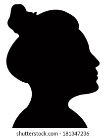 lady head silhouette vector 