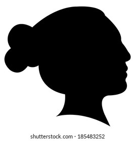 lady head silhouette vector 