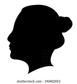 lady head silhouette vector 