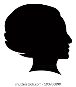 lady head silhouette vector 