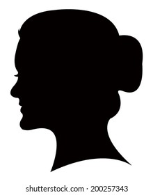 lady head silhouette vector 