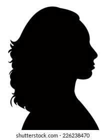 lady head silhouette vector 