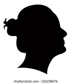 lady head silhouette vector 