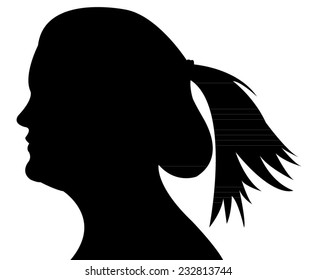 lady head silhouette vector 