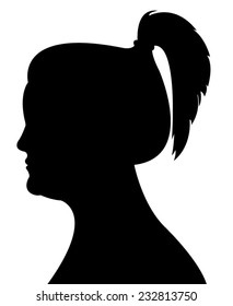 lady head silhouette vector 