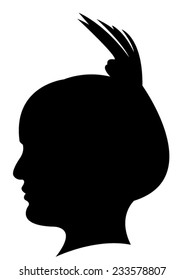 lady head silhouette vector 