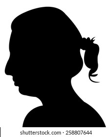 lady head silhouette vector 