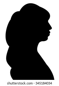 a lady head silhouette vector