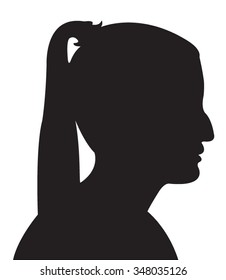 a lady head silhouette vector