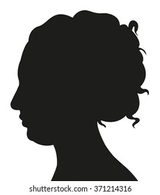 Lady Head Silhouette Vector Stock Vector (Royalty Free) 371214316 ...