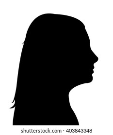 lady head silhouette vector 