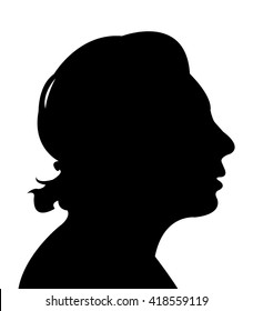 a lady head silhouette vector