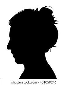 lady head silhouette vector 