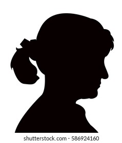 a lady head silhouette vector