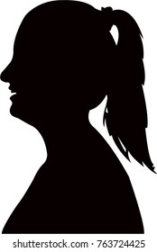 a lady head silhouette vector