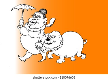 Lady with her dog