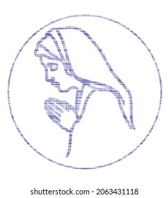 A lady with her hands folded for prayer. The Blessed Virgin Mary