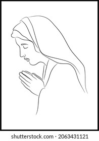 A lady with her hands folded for prayer. The Blessed Virgin Mary