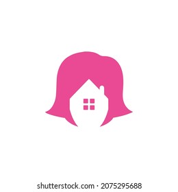 Lady house logo vector for your company or business