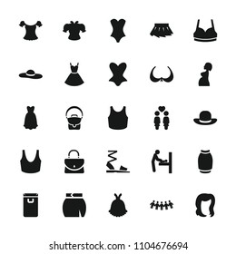 Lady icon. collection of 25 lady filled icons such as baby changing room, hairstyle, bra, sport bra, corset, skirt, women couple. editable lady icons for web and mobile.