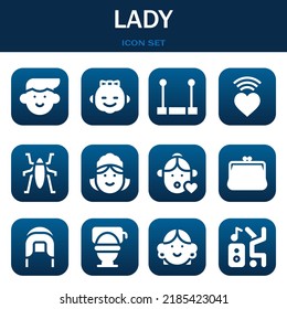 lady icon set. Vector  illustrations related with Avatar, Girl and Trapeze