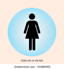 Lady icon in style isolated on background. Vector illustration, EPS10.