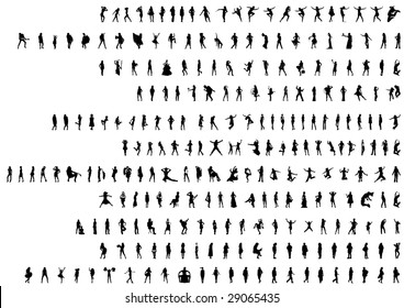 Lady illustration set more than 250 unique silhouettes