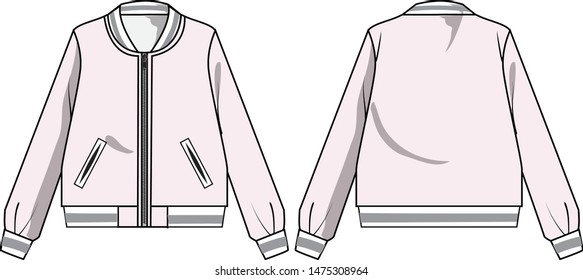 lady jacket vector template pattern