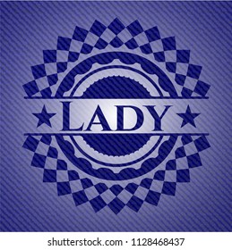 Lady with jean texture
