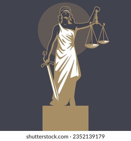 Lady Justice graphic design poster, vector illustration