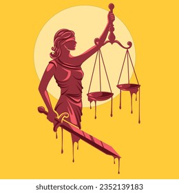 Lady Justice graphic design poster, vector illustration