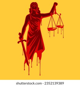 Lady Justice graphic design poster, vector illustration