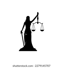 Lady Justice holds the scales,
concept of woman law, lawyer. Justice design template