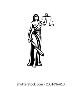 lady justice isolated vector, best for illustration and logo design