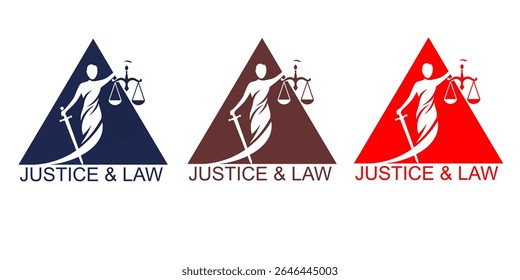 Lady Justice, logotipo da deusa da justiça para advogado e lei simples limpo minimalista moderno silhueta estátua ícone preto design