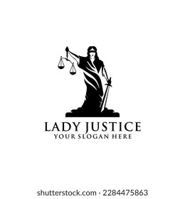 lady justice law logo design inspirations.  Vector law firm logotype or badge.