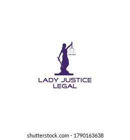 Lady Justice Legal Logo Design Vector