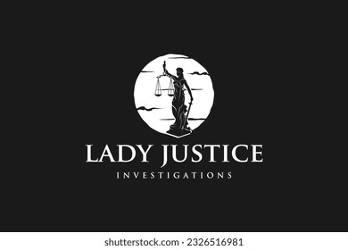 Lady of justice logo design iustitia goddes law legal icon symbol