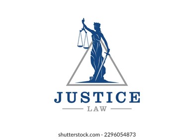 Lady justice logo design justitia goddess silhouette icon symbol law legal illustration