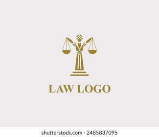 Lady justice logo icon design concept modern vector illustration template.