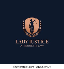 Lady Justice Logo, Law Firm Logo Design Vector Illustration