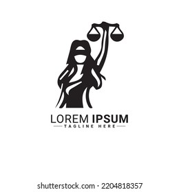 Lady Justice Logo Vector Illustration Design Stock Vector (royalty Free 