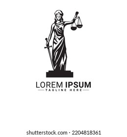 Lady Justice logo vector illustration design 