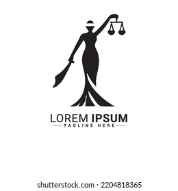 Lady Justice Logo Vector Illustration Design 