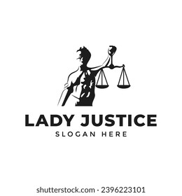 Lady of Justice Logo Vector Illustration