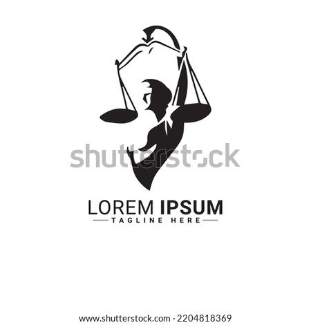 Lady Justice logo vector illustration design 